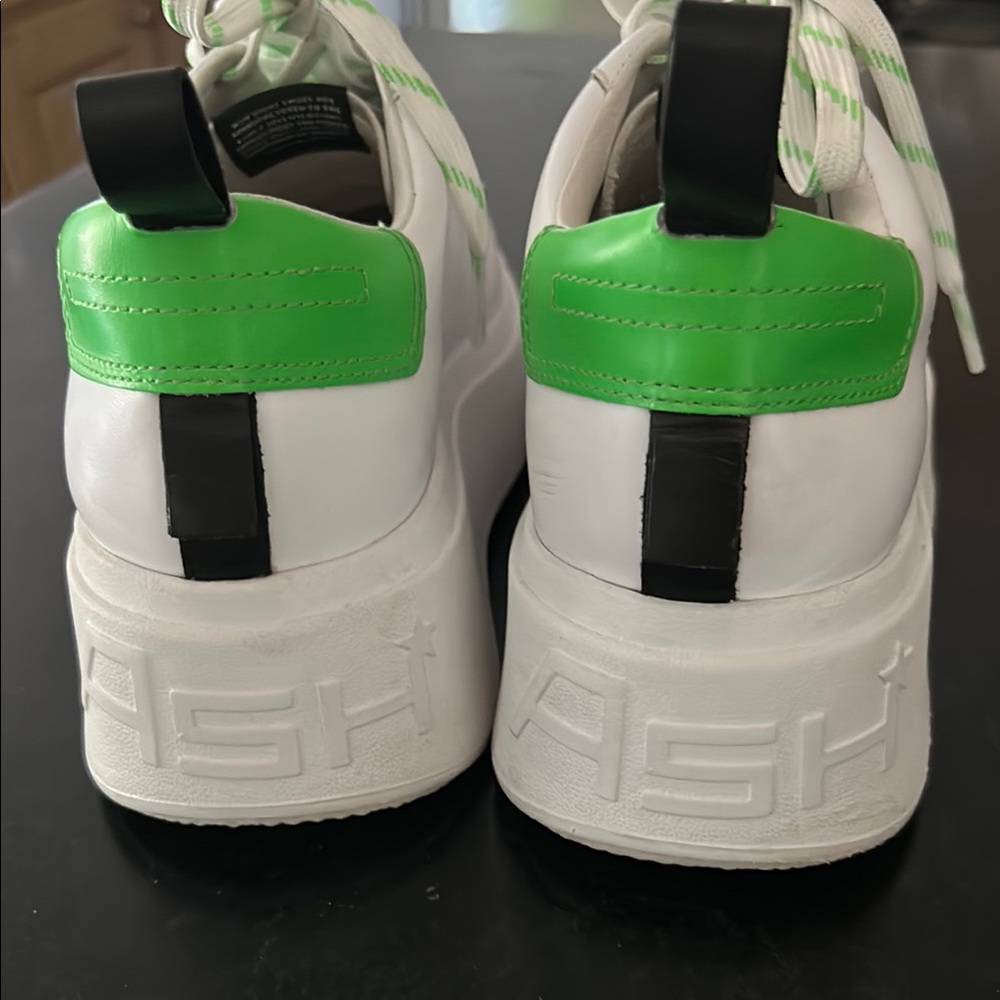 Ash size 6.5 or 36- Women's White and Green Platform Sneakers